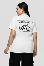 Lade das Bild in den Galerie-Viewer, „Alte Frau (MTB)“ (Rückendruck) - Unisex T-Shirt