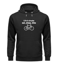 Lade das Bild in den Galerie-Viewer, „eat, sleep, bike" - Unisex Organic Hoodie