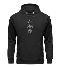 Lade das Bild in den Galerie-Viewer, „Berge, Radfahren und Bier" - Unisex Organic Hoodie