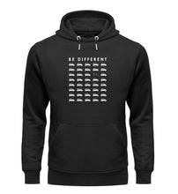 Lade das Bild in den Galerie-Viewer, Größe M „Be Different" - Unisex Organic Hoodie in Schwarz
