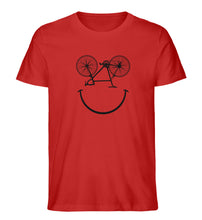 Lade das Bild in den Galerie-Viewer, Größe XL - „Fahrrad lächeln“ - Unisex T-Shirt in Rot
