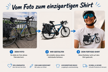 Lade das Bild in den Galerie-Viewer, Dein Fahrrad als Karikatur – Personalisiertes T-Shirt
