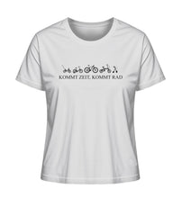 Lade das Bild in den Galerie-Viewer, Größe L - „Kommt Zeit, kommt Rad" - Frauen Premium Organic T-Shirt in Grau
