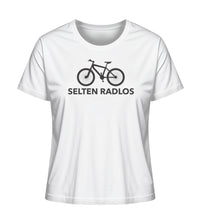 Lade das Bild in den Galerie-Viewer, Größe M - „MTB selten radlos“ - Frauen Premium T-Shirt in Weiß
