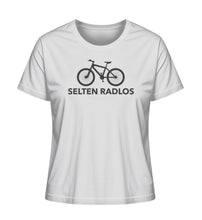 Lade das Bild in den Galerie-Viewer, Größe XXL - „MTB selten radlos“ - Frauen Premium T-Shirt in Grau
