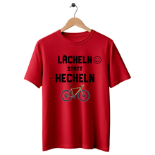 Lade das Bild in den Galerie-Viewer, Größe S - „Lächeln statt Hecheln“ - Unisex T-Shirt in Rot
