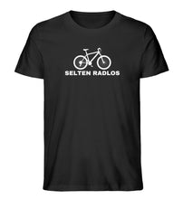 Lade das Bild in den Galerie-Viewer, Größe L - „Selten radlos“ - Unisex T-Shirt in Schwarz
