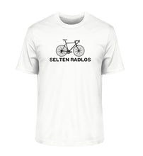Lade das Bild in den Galerie-Viewer, Größe XL - „Selten Radlos“ - Unisex T-Shirt in Weiß
