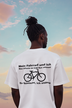 Lade das Bild in den Galerie-Viewer, „Mein Fahrrad und ich“ (Rückendruck) - Unisex T-Shirt
