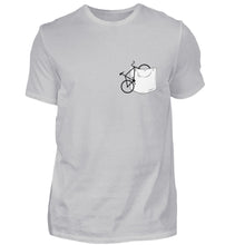 Lade das Bild in den Galerie-Viewer, Größe L - „Brusttaschen Fahrrad“ - Unisex T-Shirt in Grau
