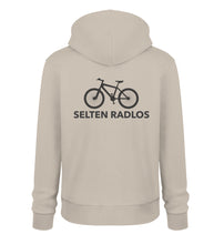 Lade das Bild in den Galerie-Viewer, Größe M „MTB-Selten Radlos" (Rückendruck) - Unisex Organic Hoodie in Sand
