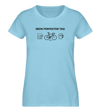 Lade das Bild in den Galerie-Viewer, Größe S - „Perfekter Tag" - Frauen Premium Organic T-Shirt in Blau
