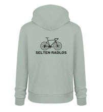 Lade das Bild in den Galerie-Viewer, Größe XXL „Selten Radlos" (Rückendruck) - Unisex Organic Hoodie in Aloe
