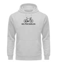 Lade das Bild in den Galerie-Viewer, Größe L „Selten Radlos" - Unisex Organic Hoodie in Grau
