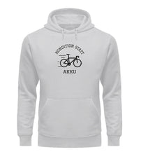 Lade das Bild in den Galerie-Viewer, Größe L „Kondition statt Akku" - Unisex Organic Hoodie in Grau

