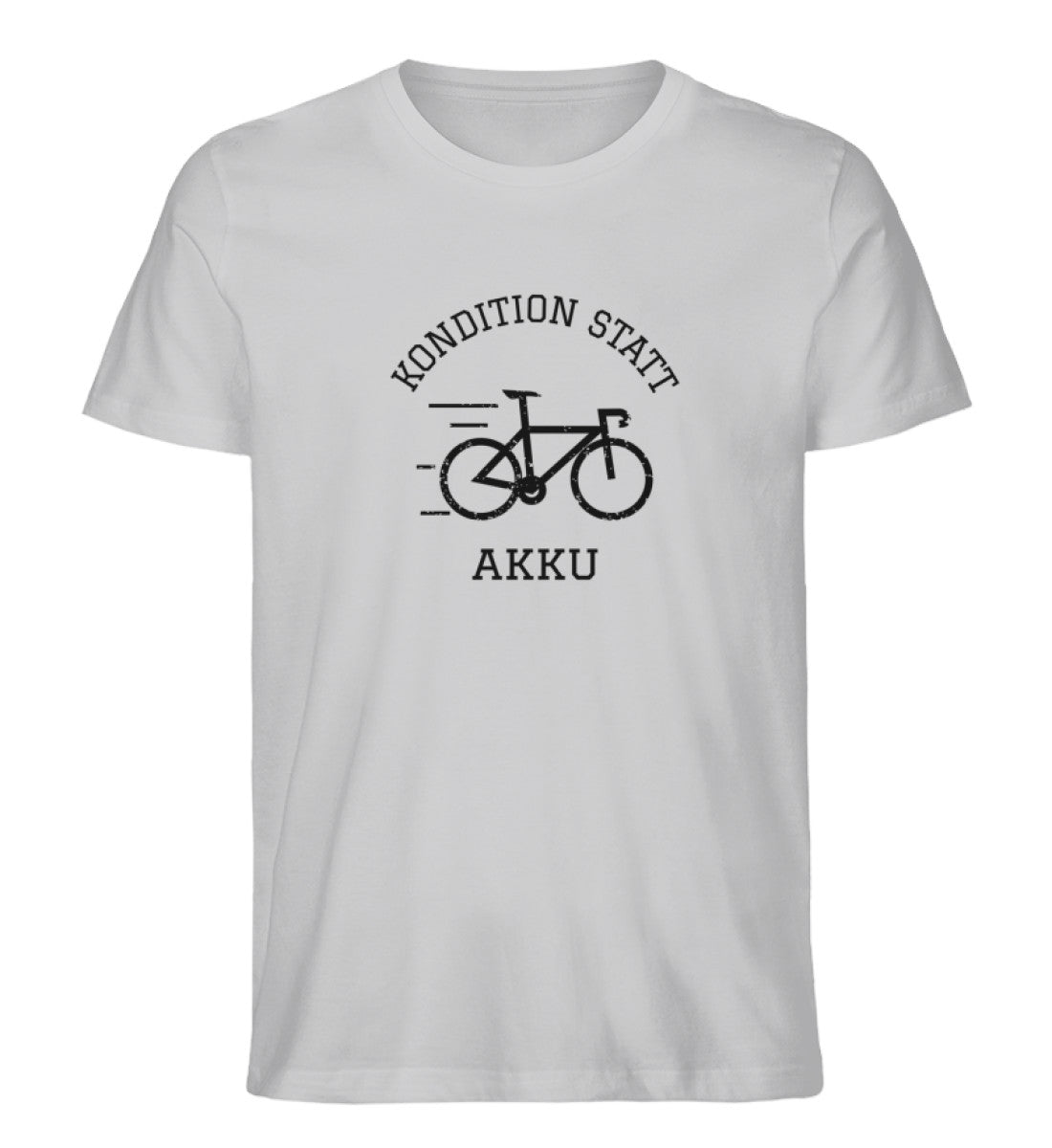 Größe M - „Kondition statt Akku“ - Unisex T-Shirt in Grau
