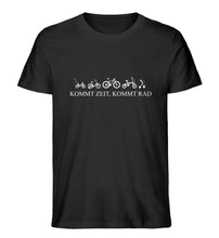Lade das Bild in den Galerie-Viewer, Größe XL - „Kommt Zeit, kommt Rad" - Unisex T-Shirt in Schwarz
