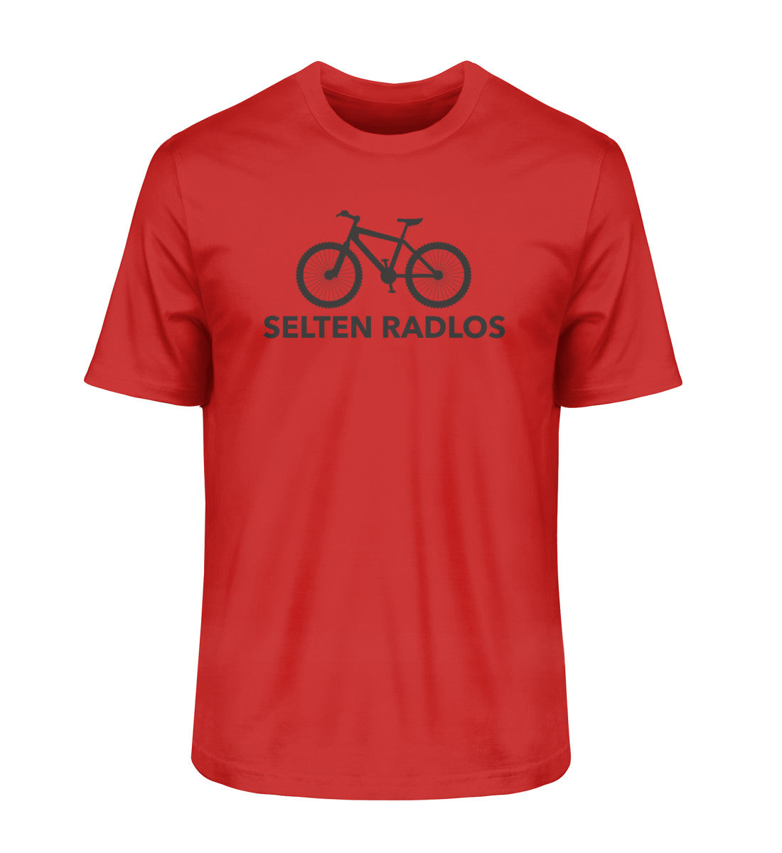Größe M - „MTB-Selten Radlos“ - Unisex T-Shirt in Rot