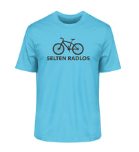 Lade das Bild in den Galerie-Viewer, Größe L - „MTB-Selten radlos“ - Unisex T-Shirt in Blau
