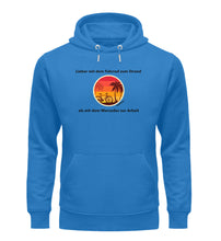 Lade das Bild in den Galerie-Viewer, Größe L „Lieber mit dem Fahrrad..." - Unisex Organic Hoodie in Royal Blue
